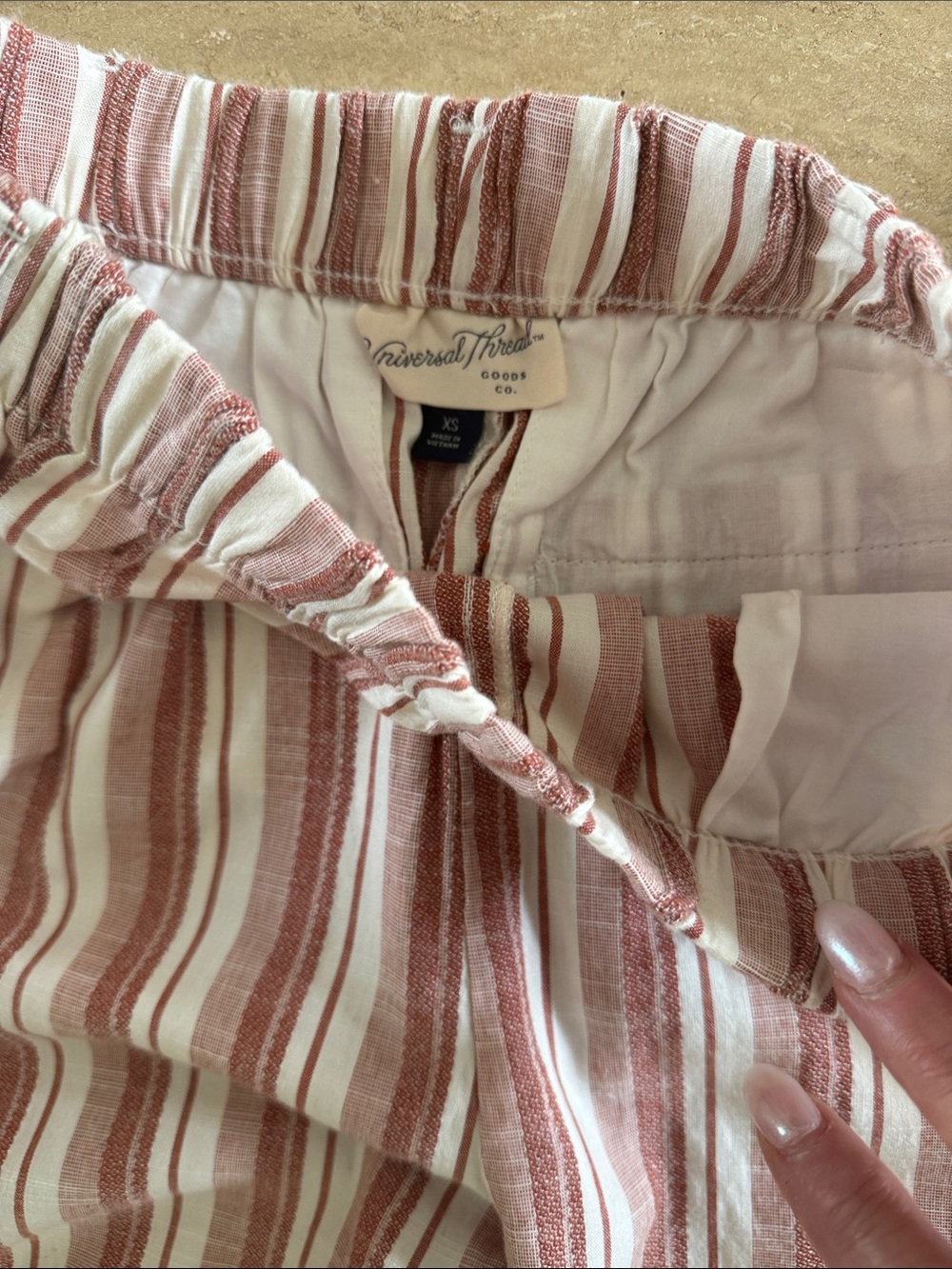Universal Thread Pink Striped Drawstring Pant - Picture 2 of 2